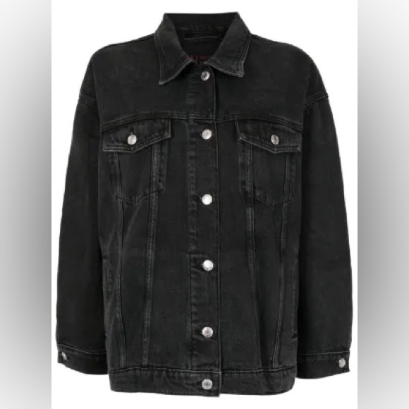 HUGO Black Fringe Denim Jacket - Picture 3 of 6